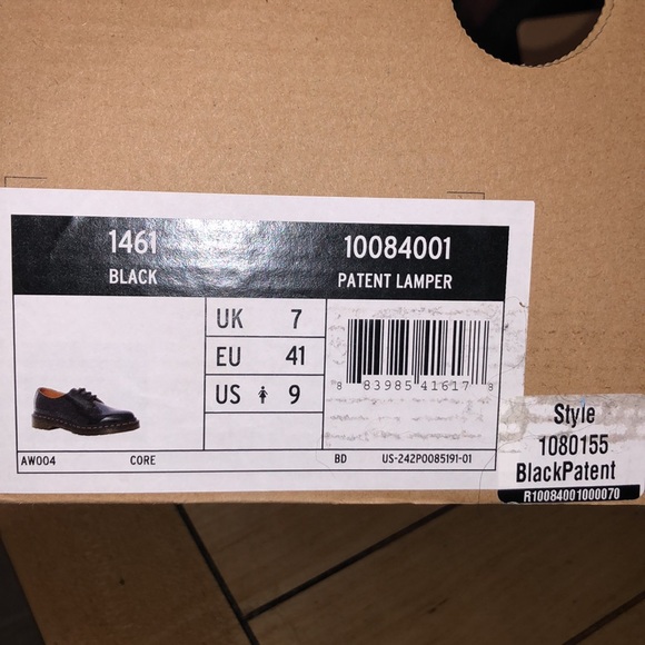 NIB Dr. Martens Patent Lamper Shoes, Black size 9 - Picture 5 of 5